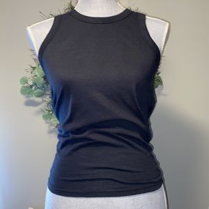 J. Crew split back tie back tank women Recycled knit Black sold out style xxs